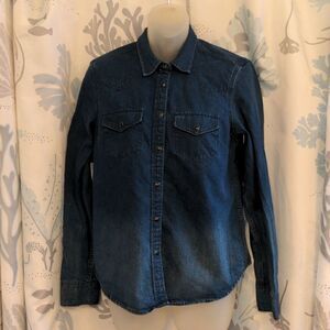 Gap 1969 100% Cotton Distressed Denim Shirt Sz XS